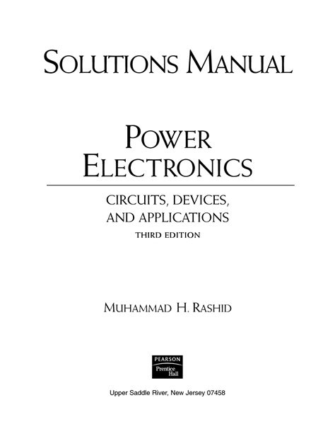 Power Electronics For Technology By Ashfaq Ahmed Solution Manual Kindle Editon