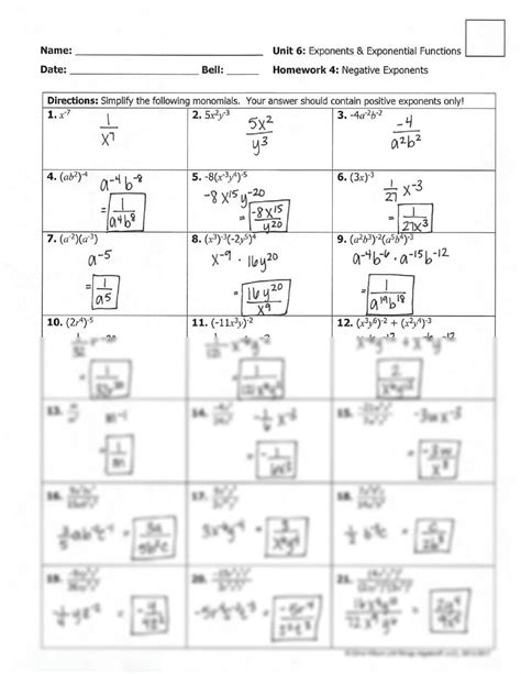 Power Functions Answer Key PDF