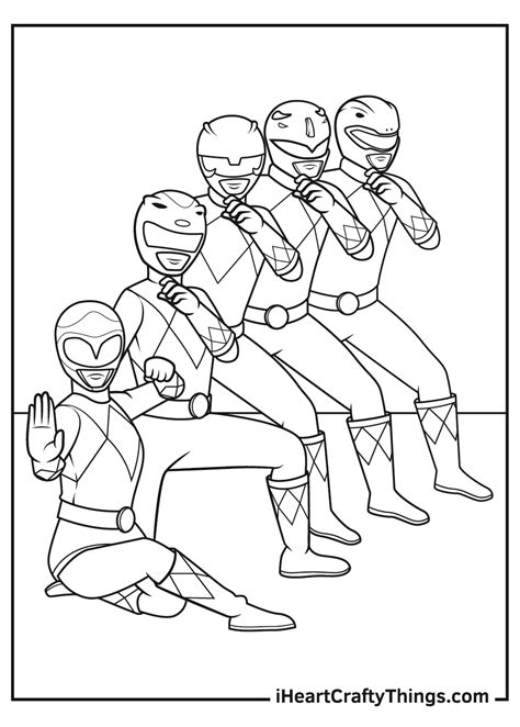 Power Rangers Copy Colouring PDF