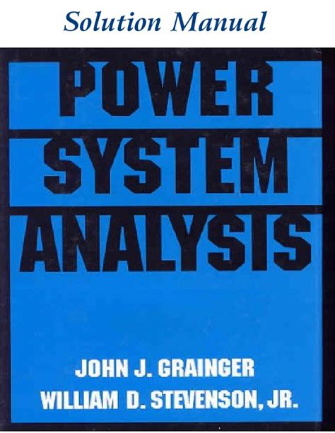 Power System Analysis By Grainger And Stevenson Solution Manual Kindle Editon