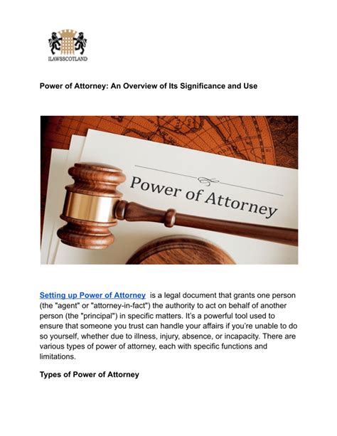 Power of Attorney: An Overview