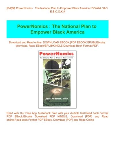 PowerNomics: The National Plan to Empower Black America Ebook Doc