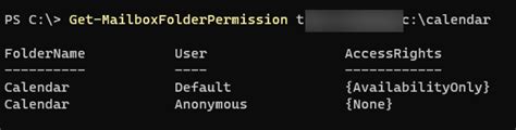 Powershell Get Calendar Permissions