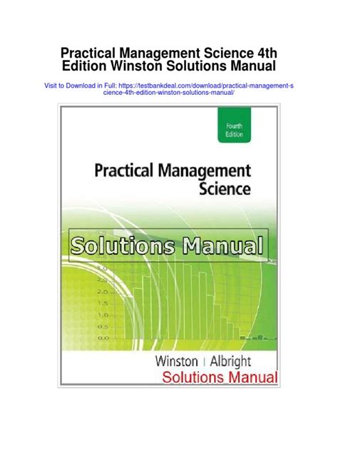 Practical Management Science 4th Edition Solution Manual PDF