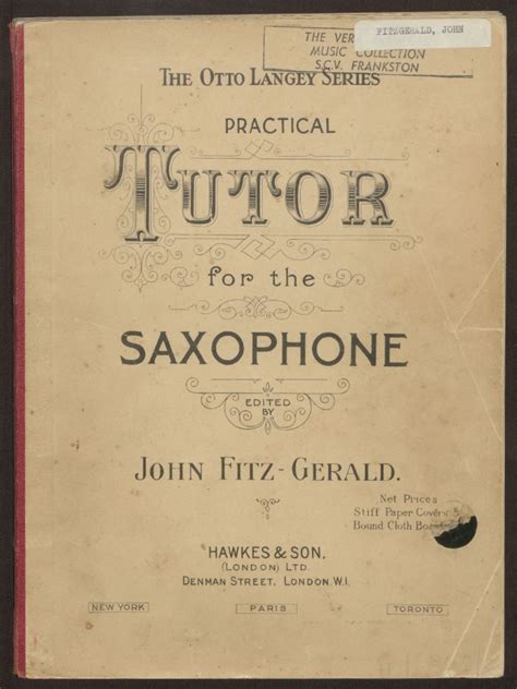 Practical Tutor for the Saxophone Ebook Doc