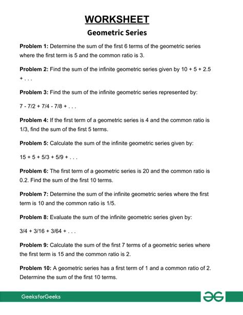 Practice 11 5 Geometric Series Answer Key Doc