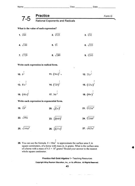 Practice 7 4 Rational Exponents Answers Reader