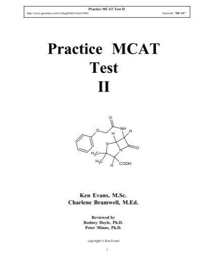 Practice MCAT Test II   MCAT Prep.Net Ebook Epub