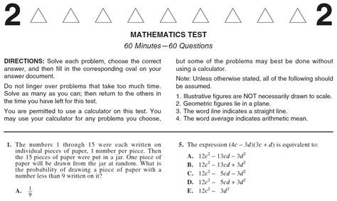 Practice Math Act Test With Answers Reader