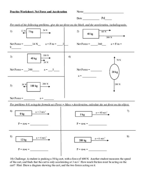 Practice Net Force And Acceleration Answer Key Kindle Editon