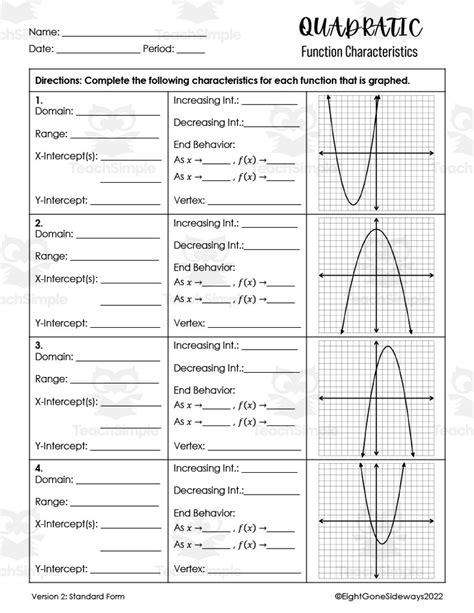 Practice Quadratic Functions Form K Answers PDF