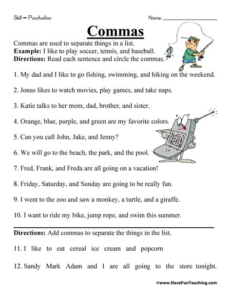 Practice With Commas Worksheet Answers Kindle Editon