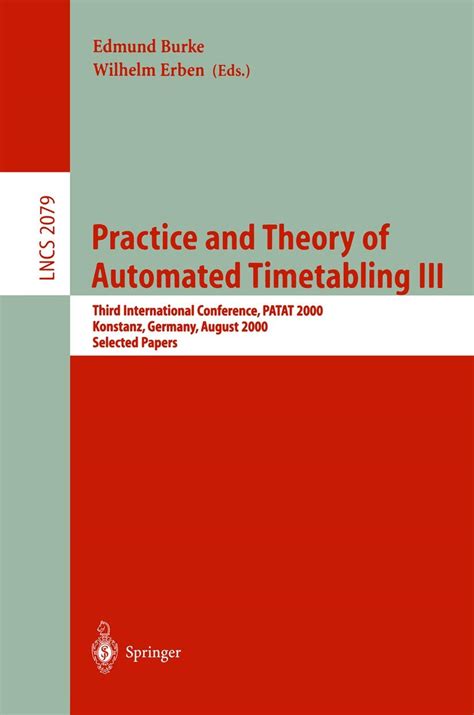 Practice and Theory of Automated Timetabling III Third International Conference Epub