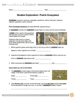 Prairie Ecosystem Gizmo Answer Key Reader