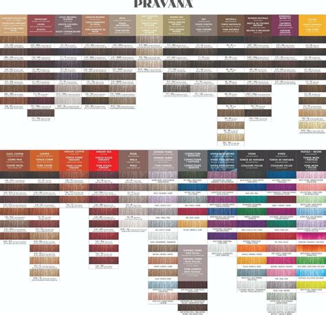 Pravana Chroma Silk Color Chart