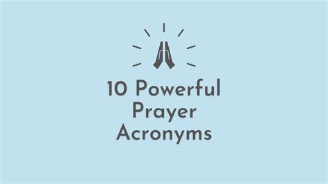 Prayer Acronym: Elevate Your Spiritual Journey with a Powerful Tool