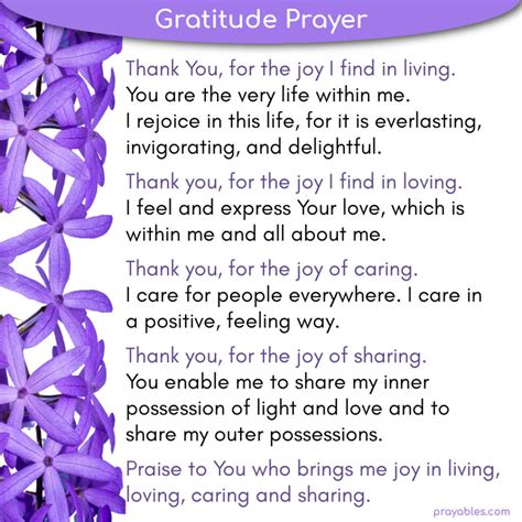 Prayer of Gratitude: