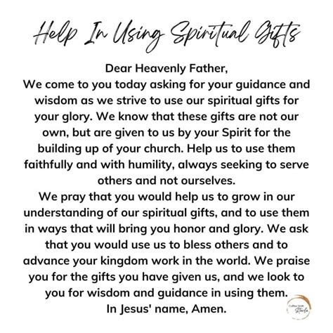 Prayers to Release Spiritual Gift PDF