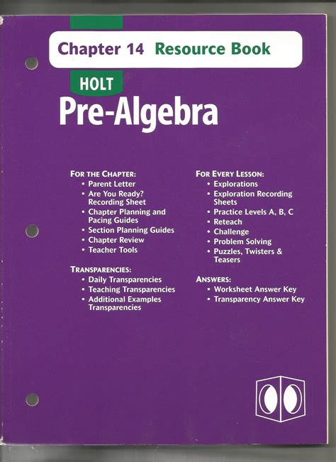 Pre Algebra Resource Book Answers Reader