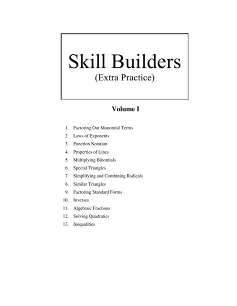 Precalculus Skill Builders Vol 2 Solutions Doc