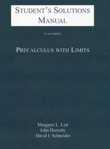 Precalculus With Limits Schneider Solution PDF