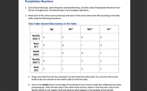 Precipitation Reactions Virtual Chemlab Answers Kindle Editon