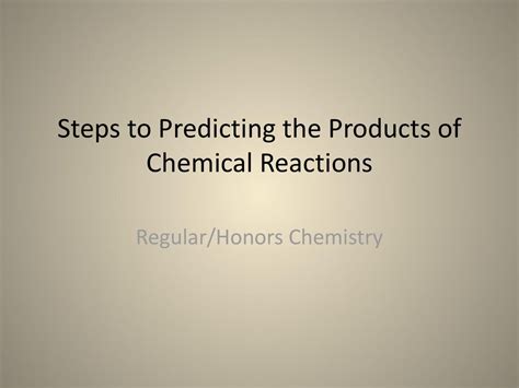 Predicting Products of Chemical Reactions in 5 Simple Steps