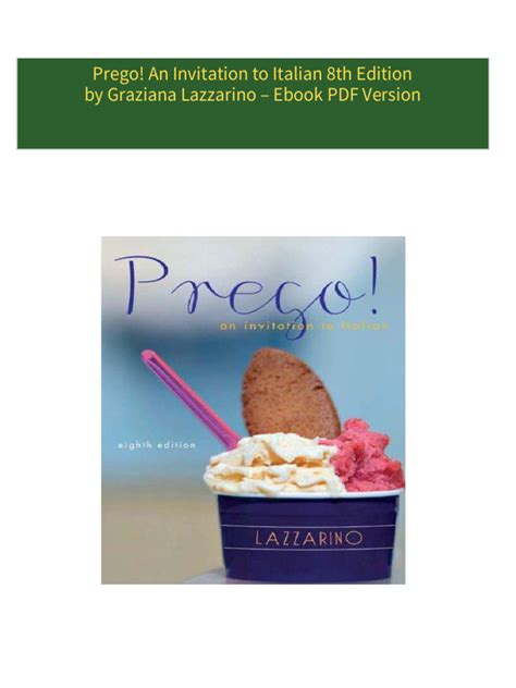 Prego An Invitation To Italian 8th Edition Answer Key Epub