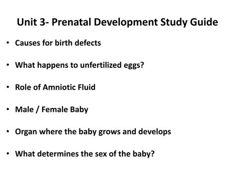 Prenatal Development Study Guide Answers PDF