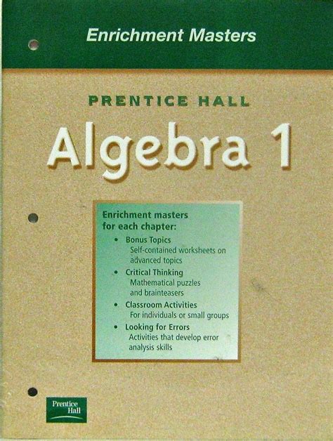 Prentice Hall Algebra 1 Answer Key Enrichment Doc