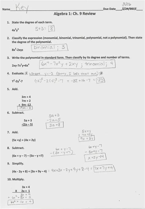 Prentice Hall Algebra 1 Answers Chapter 9 Epub