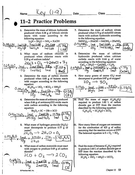 Prentice Hall Chemistry 11 2 Practice Problems Answers Kindle Editon