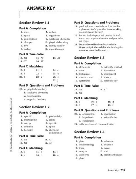 Prentice Hall Chemistry Lab Answer Key PDF