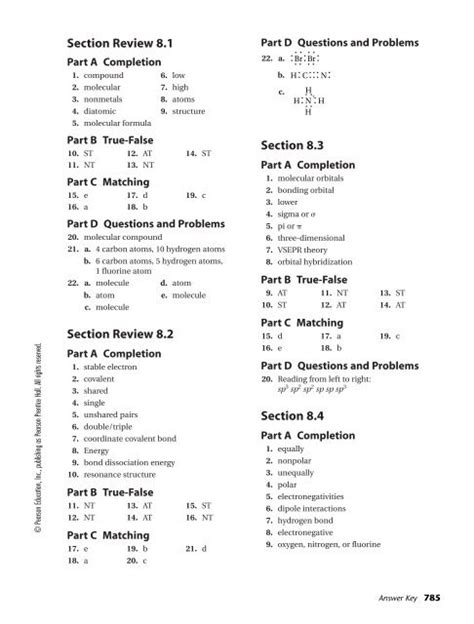 Prentice Hall Chemistry Work Answers Ch 8 Doc