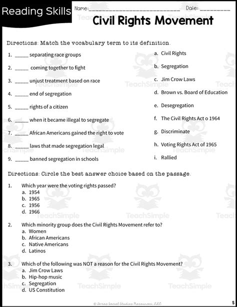 Prentice Hall Civil Rights Movement Answer Key PDF