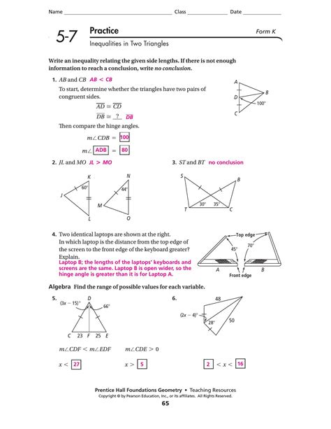 Prentice Hall Geometry Benchmark Test 1 Answers Epub