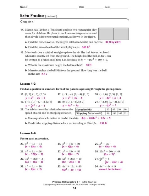 Prentice Hall Geometry Extra Practice Chapter 4 Answers Epub