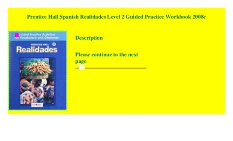 Prentice Hall Spanish 2 Workbook Answers Epub