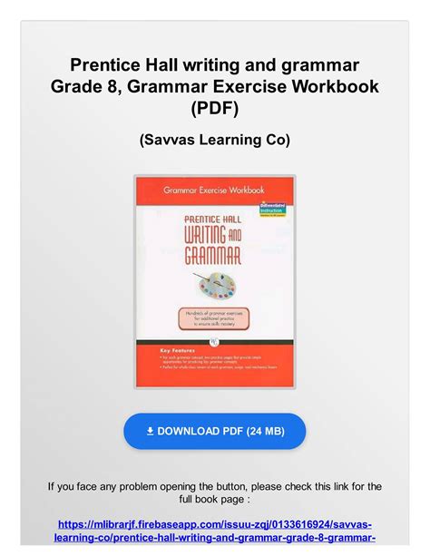 Prentice Hall Writing and Grammar Grade 8: Grammar Exercise Workbook (NATL) [Paperback] Ebook Kindle Editon