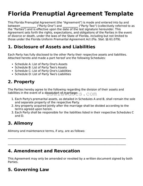 Prenup Template Florida