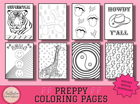Preppy Coloring Pages Printable