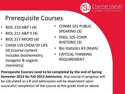 Prerequisite Courses
