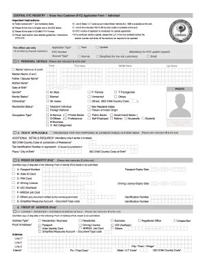 Prerequisites for Central KYC Apply Online