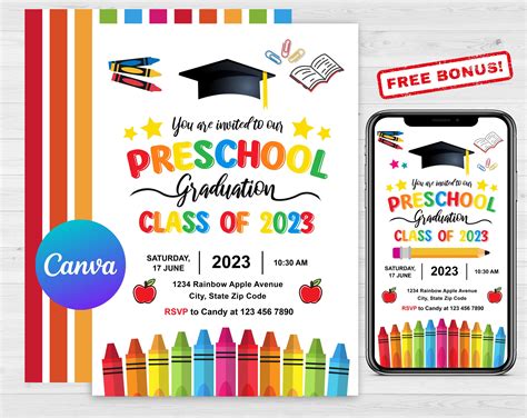 Preschool Graduation Invitation Template