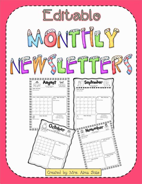 Preschool Newsletter Template Word