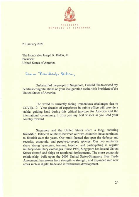 Presidential Letter Template