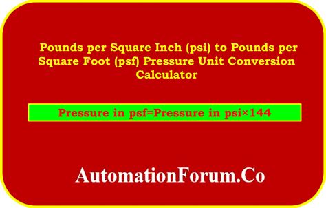 Pressure Pounds per Square Inch: A Comprehensive Guide