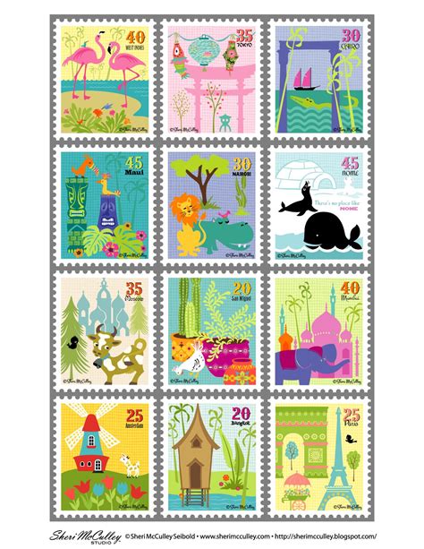 Pretend Printable Stamps