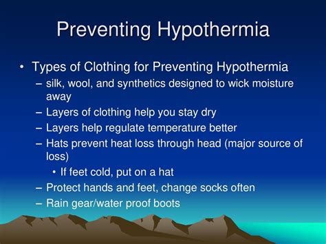 Preventing Hypothermia: