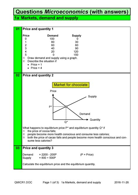 Priciples Of Economics Microeconomics Questions And Answers Doc